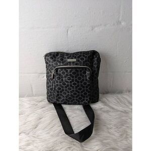 Baggallini Crossbody Travel Organizer Bag Purse Grey Geometric Print